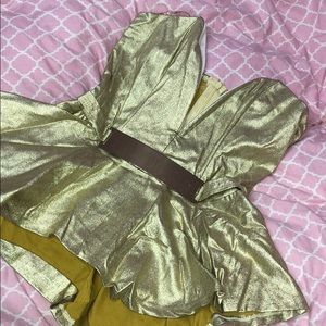 Gold Metallic Peplum top